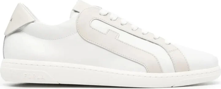Arch-motif leather sneakers