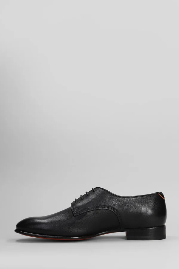 Archer Lace Up Shoes In Black Leather - Image 3
