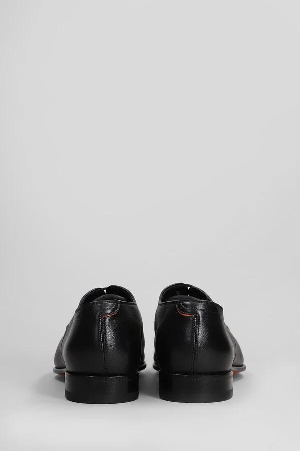 Archer Lace Up Shoes In Black Leather - Image 4