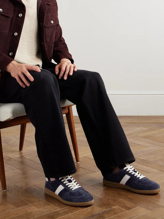 Archer Leather-Trimmed Suede Sneakers - Image 2