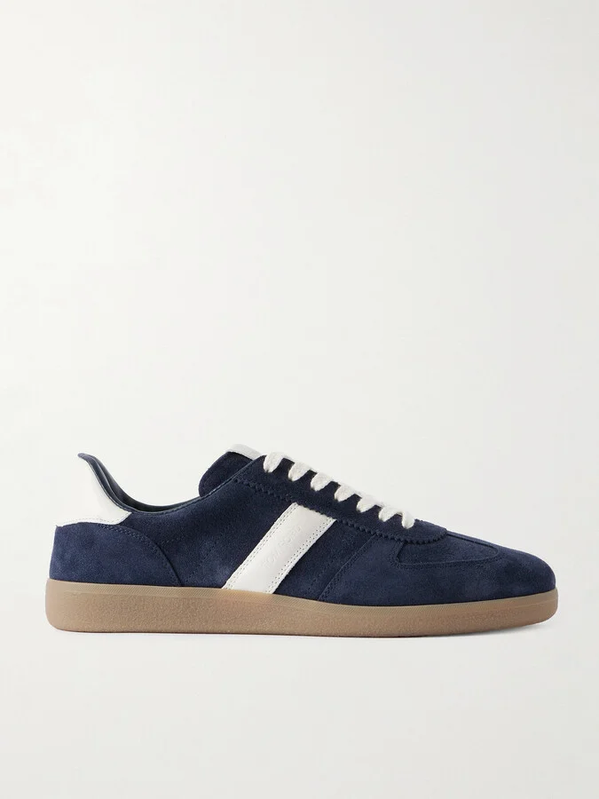 Archer Leather-Trimmed Suede Sneakers
