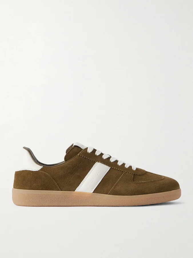 Archer Leather-Trimmed Suede Sneakers