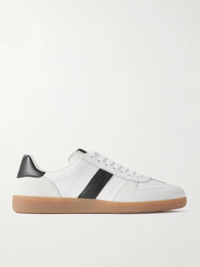 Archer Suede-Trimmed Leather Sneakers