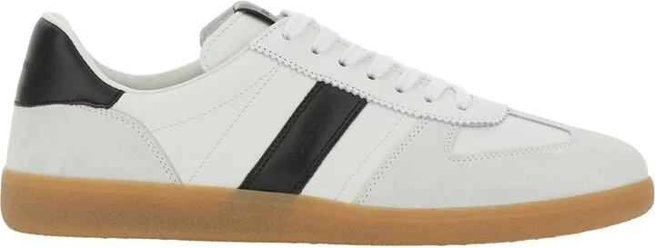 'archer' White Low Top Sneakers With Logo Lettering On Tongue And Heel And Contrasting Heel In Leather Man