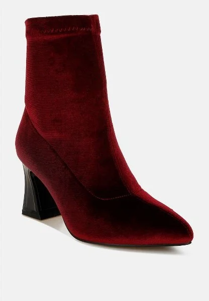 Arcturus Fla Block Heel Velvet Boots Women - Image 2