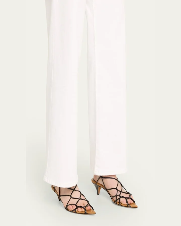Arden Strappy Caged Ankle-Tie Sandals - Image 2