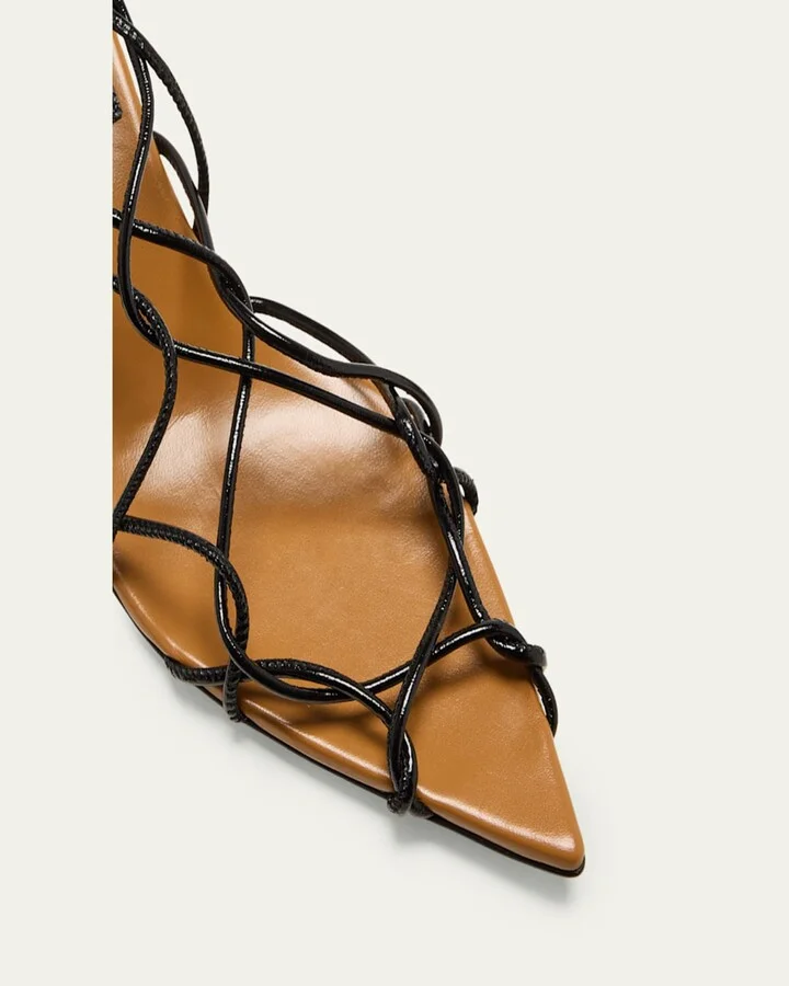 Arden Strappy Caged Ankle-Tie Sandals - Image 4