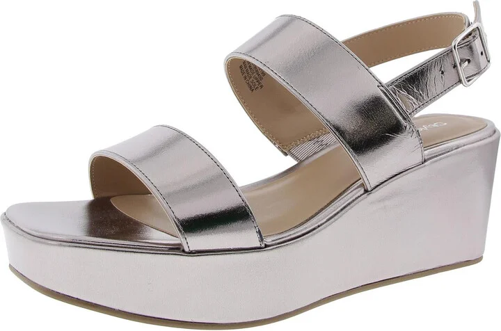Ardenn Womens Strappy Faux Suede Wedge Sandals