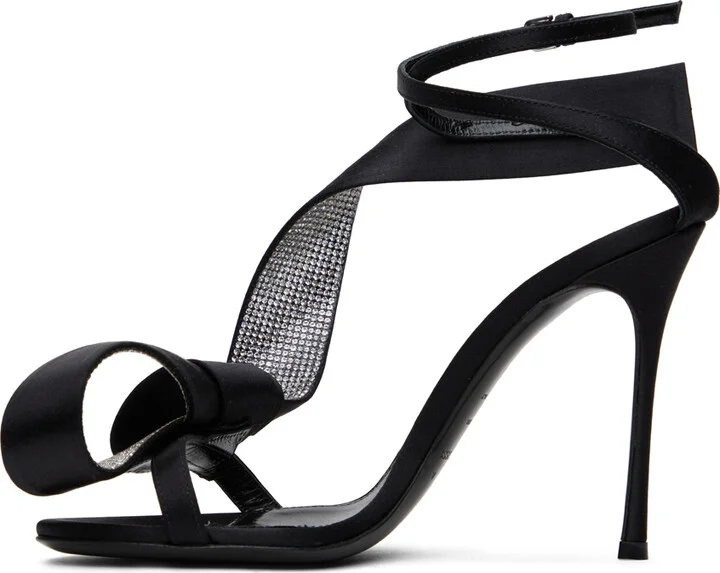AREA Black Sergio Rossi Edition Marquise Heeled Sandals - Image 3