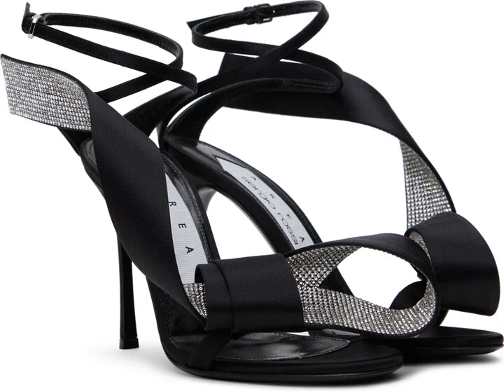 AREA Black Sergio Rossi Edition Marquise Heeled Sandals - Image 4