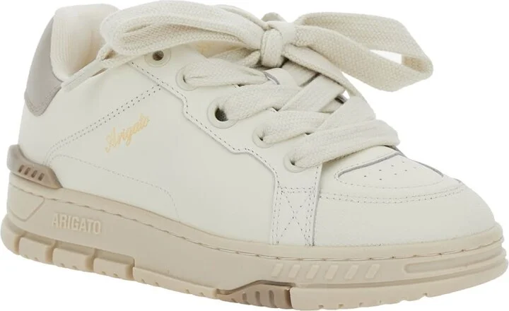 'area Haze' Beige Low Top Sneakers With Laminated Leather In Leather Blend Woman - Image 2