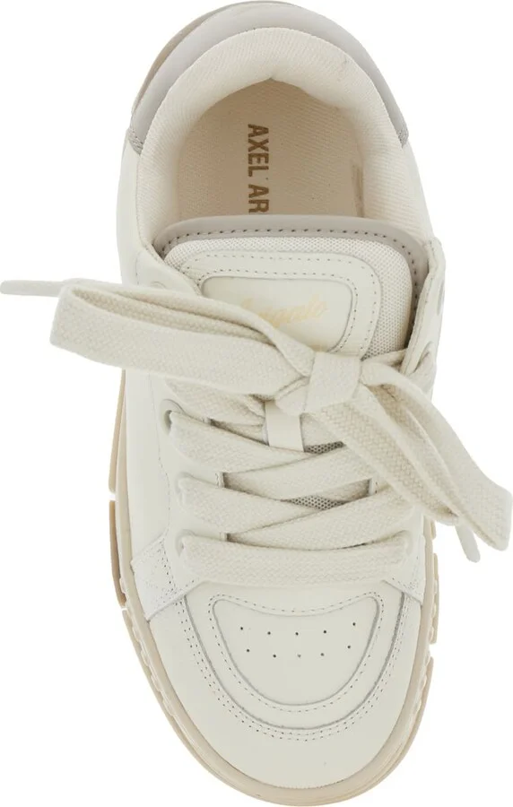 'area Haze' Beige Low Top Sneakers With Laminated Leather In Leather Blend Woman - Image 4