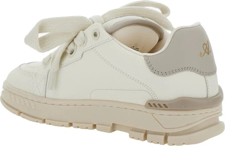 'Area Haze' Beige Low Top Sneakers With Laminated Leather In Leather Blend Woman - Image 3