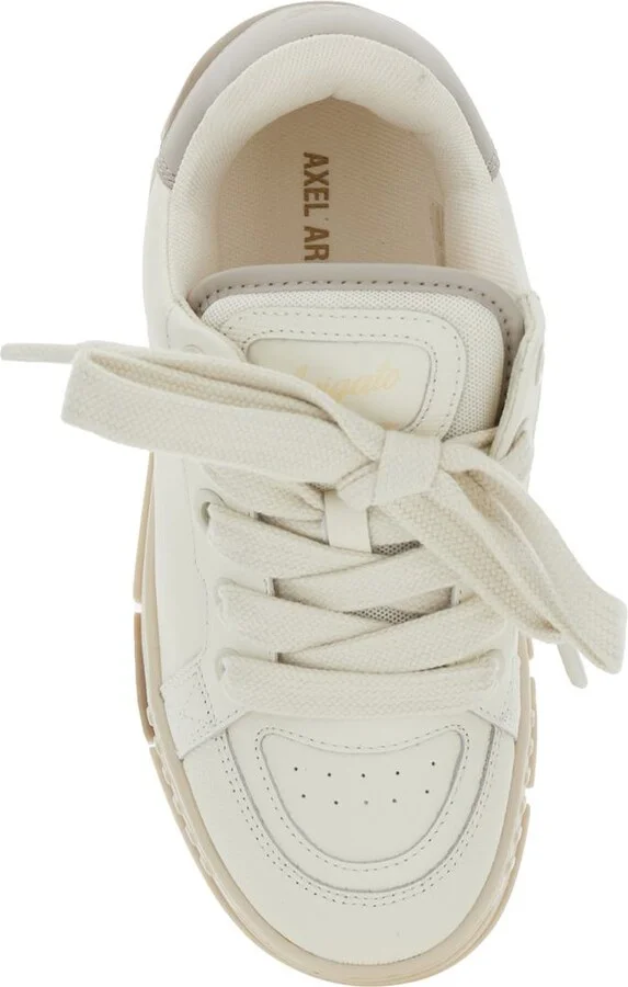 'Area Haze' Beige Low Top Sneakers With Laminated Leather In Leather Blend Woman - Image 4