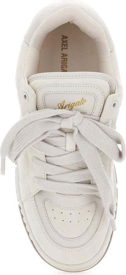 'area Haze' Beige Low Top Sneakers With Laminated Leather In Suede Blend Man - Image 4