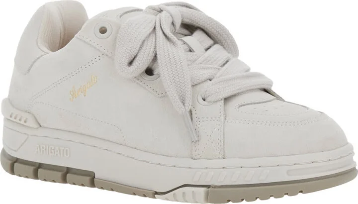 'area Haze' White Low Top Sneakers With Laminated Leather In Leather Blend Woman - Image 2