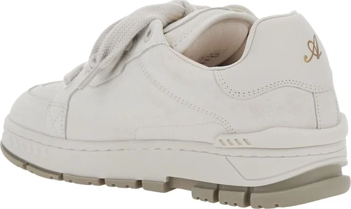 'area Haze' White Low Top Sneakers With Laminated Leather In Leather Blend Woman - Image 3