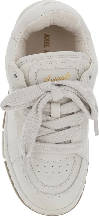 'area Haze' White Low Top Sneakers With Laminated Leather In Leather Blend Woman - Image 4