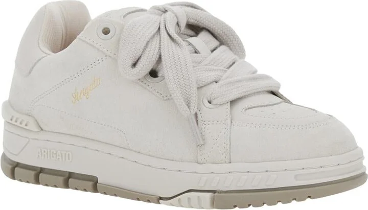 'Area Haze' White Low Top Sneakers With Laminated Leather In Leather Blend Woman - Image 2