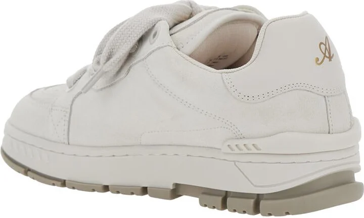 'Area Haze' White Low Top Sneakers With Laminated Leather In Leather Blend Woman - Image 3