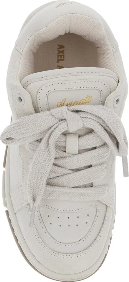 'Area Haze' White Low Top Sneakers With Laminated Leather In Leather Blend Woman - Image 4