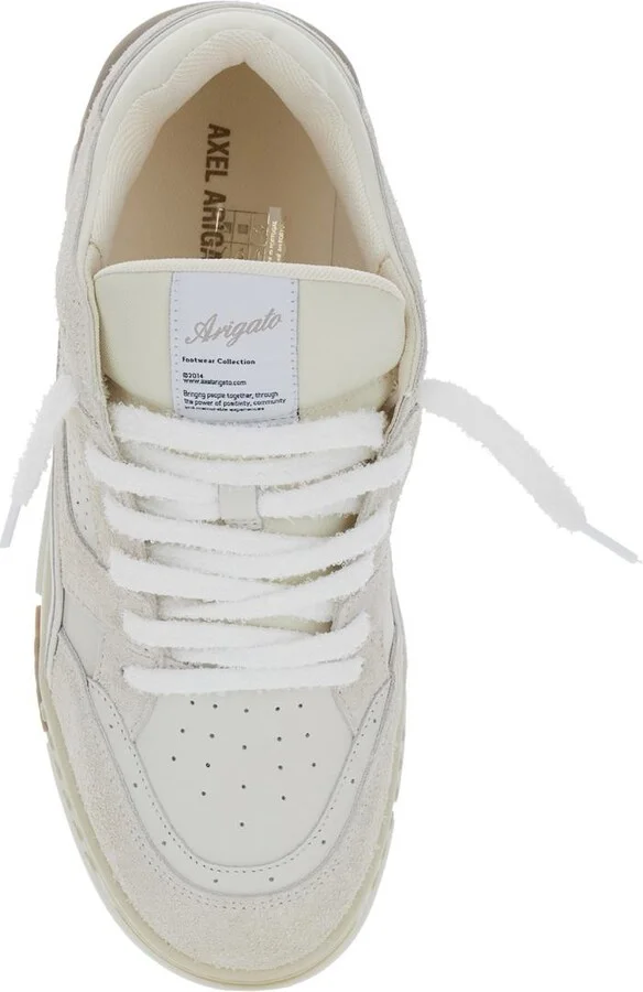 'Area Lo' Beige Low Top Sneakers With Logo Patch On The Tongue And Chunky Sole In Leather Blend Man - Image 3