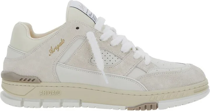 'Area Lo' Beige Low Top Sneakers With Logo Patch On The Tongue And Chunky Sole In Leather Blend Man - Image 4