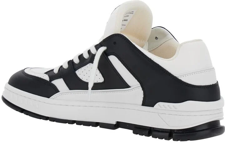 'Area Lo' Black And White Low Top Sneakers With Laminated Leather In Leather Blend Man - Image 3