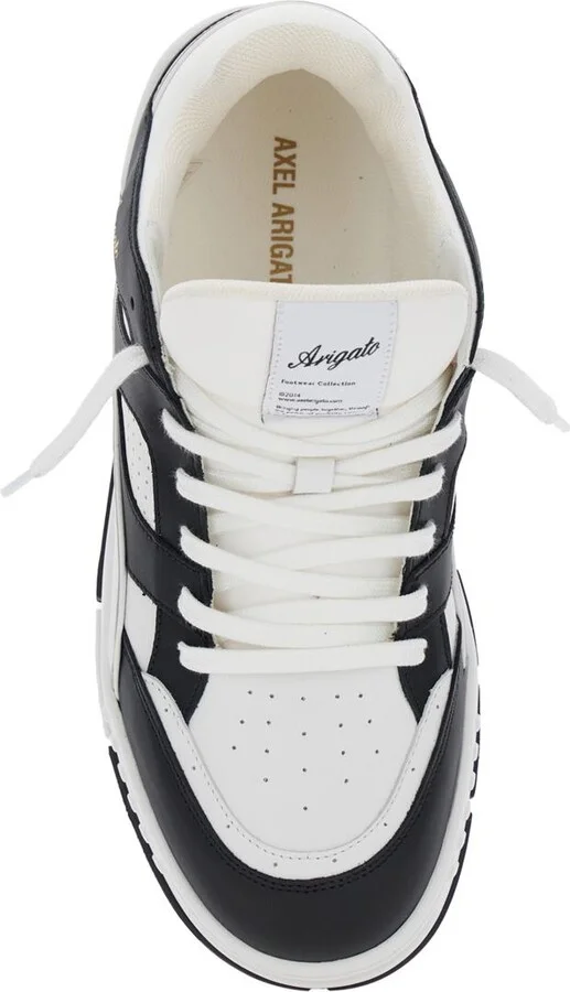 'Area Lo' Black And White Low Top Sneakers With Laminated Leather In Leather Blend Man - Image 4