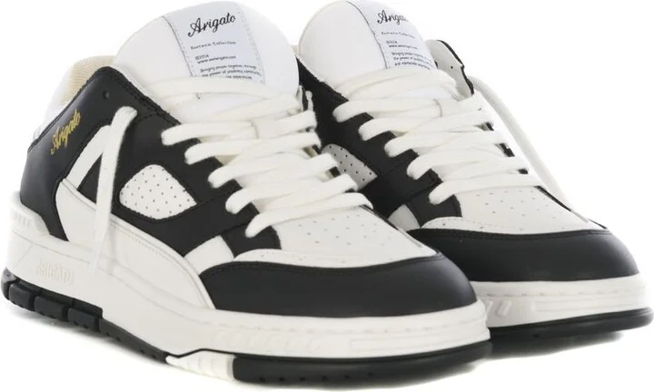'Area Lo' Black And White Low Top Sneakers With Laminated Leather In Leather Blend Man - Image 5