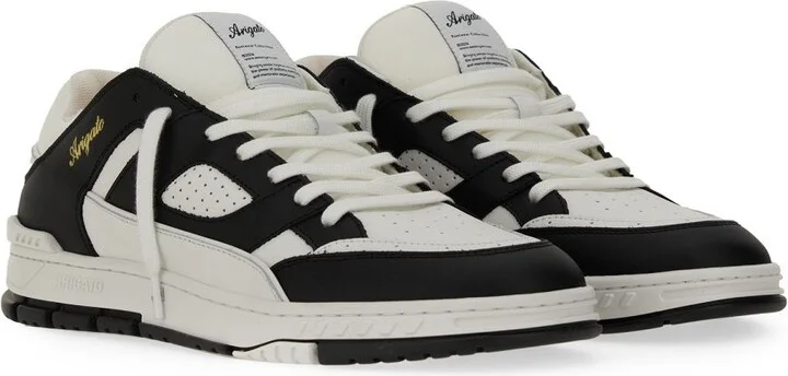 'Area Lo' Black And White Low Top Sneakers With Laminated Leather In Leather Blend Man - Image 6