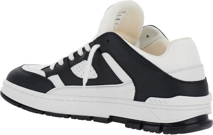 'Area Lo' Black And White Low Top Sneakers With Laminated Leather In Leather Blend Man - Image 7