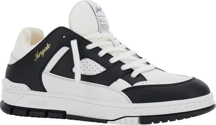 'Area Lo' Black And White Low Top Sneakers With Laminated Leather In Leather Blend Man - Image 8