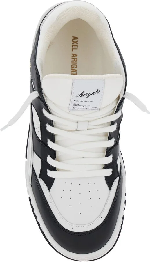 'area Lo' Black And White Low Top Sneakers With Laminated Leather In Leather Blend Man - Image 4