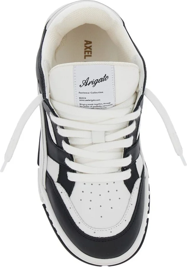 'Area Lo' Black And White Low Top Sneakers With Laminated Leather In Leather Blend Woman - Image 4