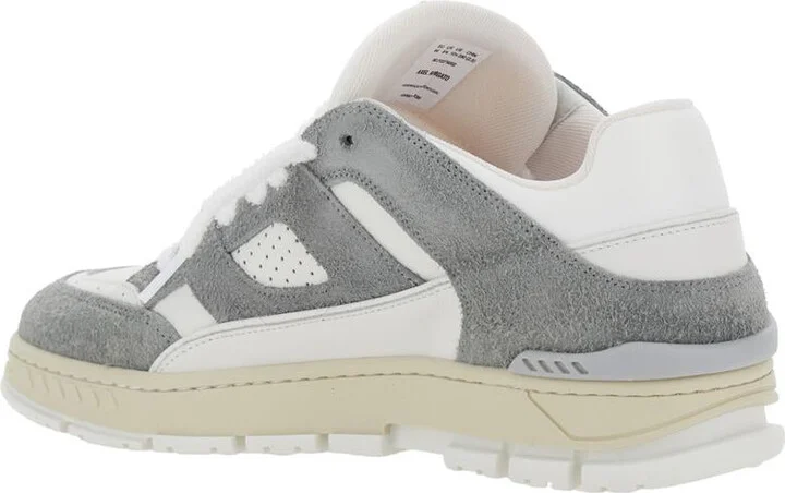 'Area Lo' Grey Low Top Sneakers With Logo Patch On The Tongue And Chunky Sole In Leather Blend Man - Image 3