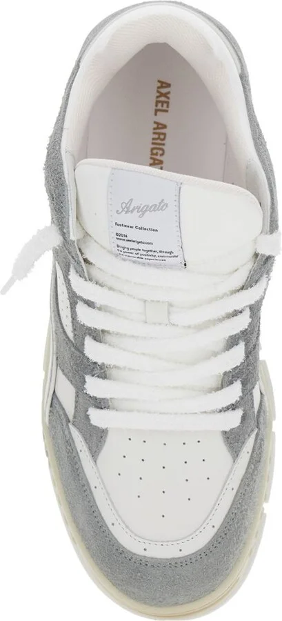'Area Lo' Grey Low Top Sneakers With Logo Patch On The Tongue And Chunky Sole In Leather Blend Man - Image 4