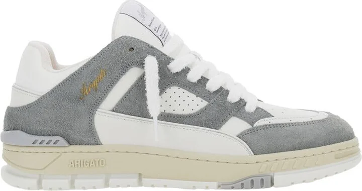 'Area Lo' Grey Low Top Sneakers With Logo Patch On The Tongue And Chunky Sole In Leather Blend Man