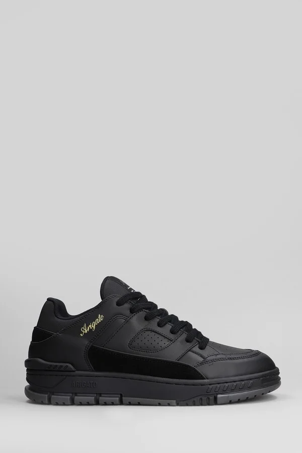 Area Lo Sneakers In Black Suede And Leather