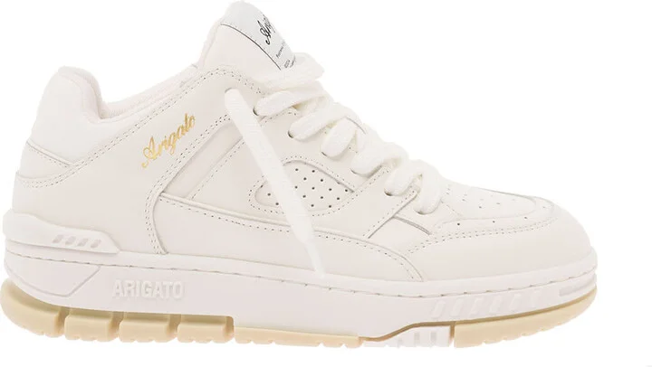 'area Lo' White Sneakers With Embossed Logo In Leather Blend Woman