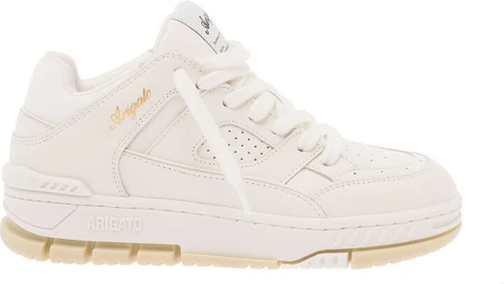 'Area Lo' White Sneakers With Embossed Logo In Leather Blend Woman