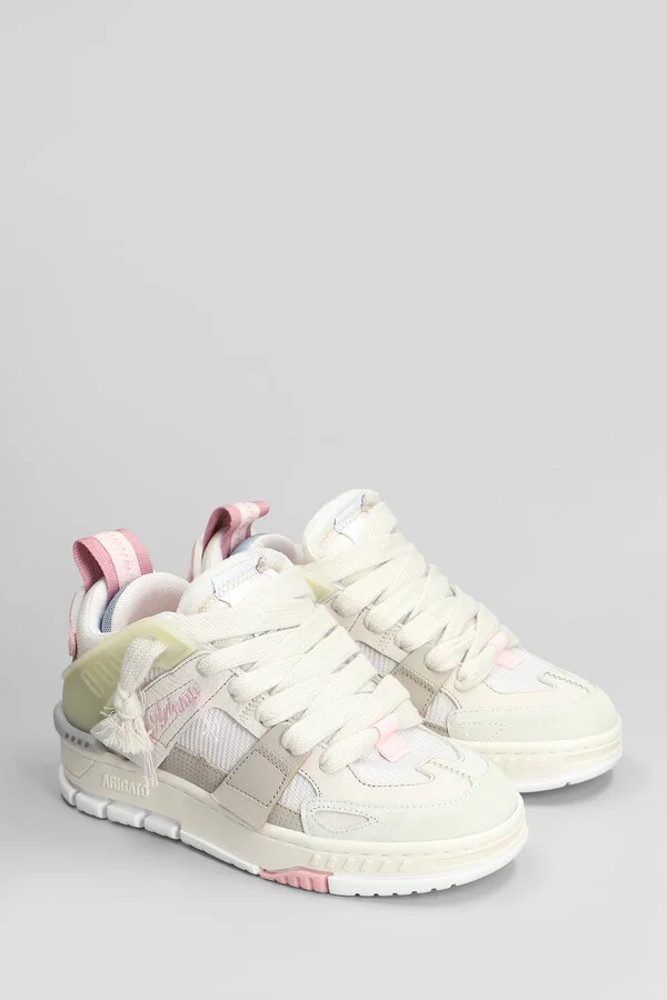 Area Patchwork Sneakers In Beige Suede And Fabric - Image 2