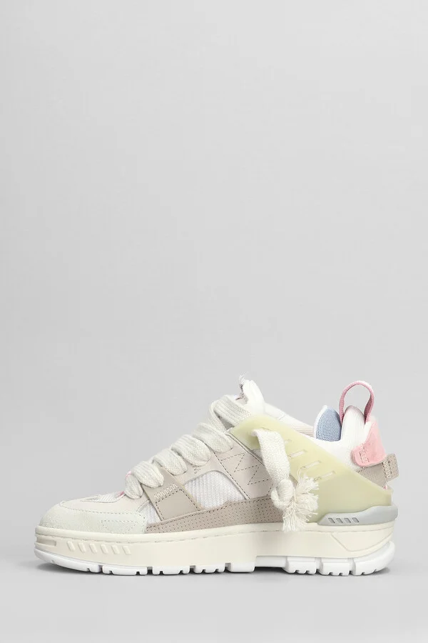 Area Patchwork Sneakers In Beige Suede And Fabric - Image 3