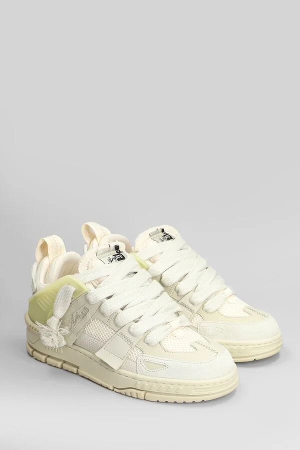 Area Patchwork Sneakers In Beige Suede And Fabric - Image 2