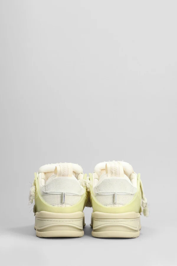 Area Patchwork Sneakers In Beige Suede And Fabric - Image 4