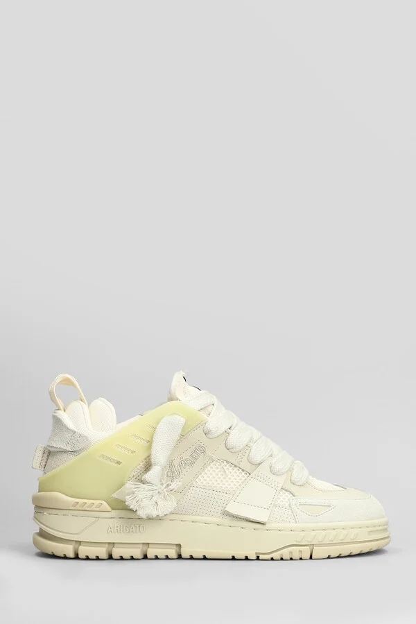 Area Patchwork Sneakers In Beige Suede And Fabric