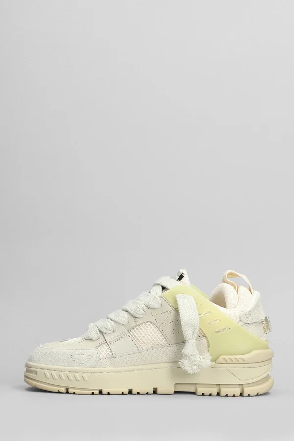 Area Patchwork Sneakers In Beige Suede And Leather - Image 3