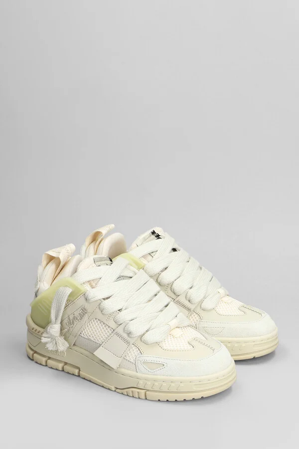 Area Patchwork Sneakers In Beige Suede And Leather - Image 2
