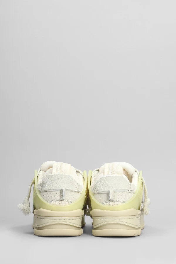 Area Patchwork Sneakers In Beige Suede And Leather - Image 4