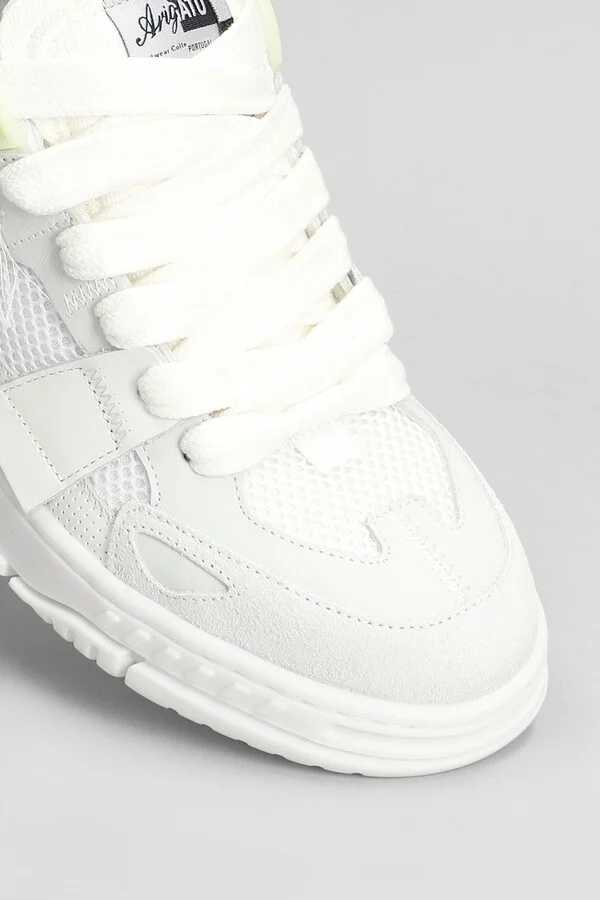 Area Patchwork Sneakers In White Leather And Fabric - Image 5